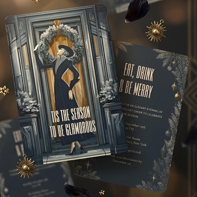 Convites Gothic Deco | Coroa Festa de Natal (Lifestyle Shot)