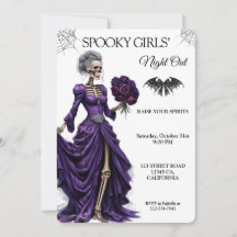 Gothic Esqueleto Halloween Noite das Meninas Roxo