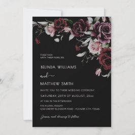 Convites Gothic Floral Roses | Photo Wedding