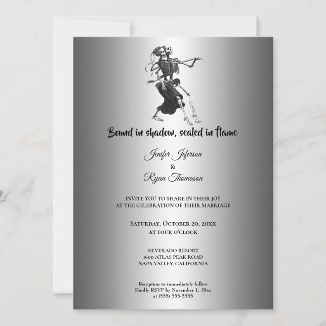 Convites Gothic halloween wedding Invitation (Frente)