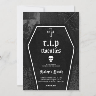 Convites Gothic RIP Twenties 20s Funny 30th Birthday