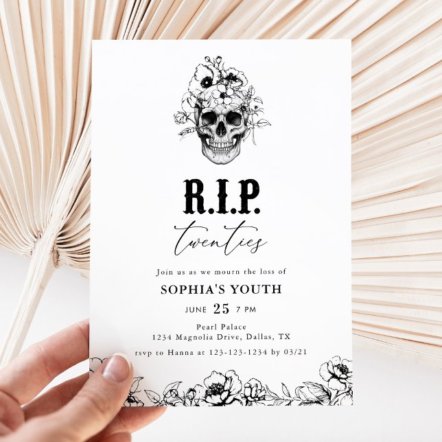 Convites Gothic RIP Twenties 30th Birthday Invitation (Criador carregado)