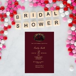 Convites Gothic Romance Custom Photo Elegant Bridal Shower