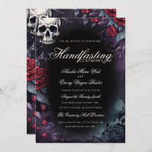 Gothic Skull & Roses Purple Black Handfasting