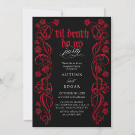 Convites Gothic Til Death Engagement Party