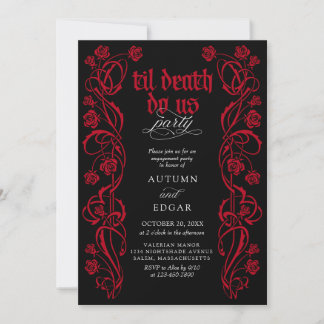 Convites Gothic Til Death Engagement Party