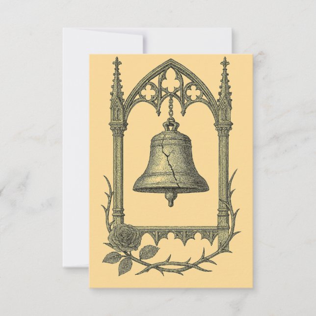 Convites Gothic Wedding Invitation – Cracked Bell (AI-Gen) (Frente)