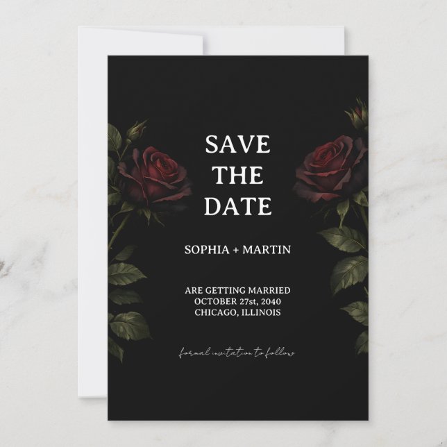 Convites Gothic Wedding Save The Date (Frente)