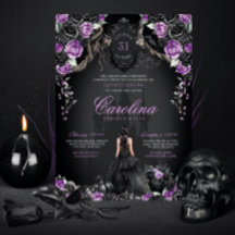 Gótica Halloween Purple Black Princess Quinceanera