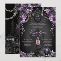 Gótica Halloween Purple Black Princess Quinceanera