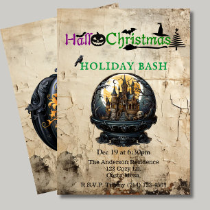 Convites Gótica House Hallo-Christmas Holiday Bash