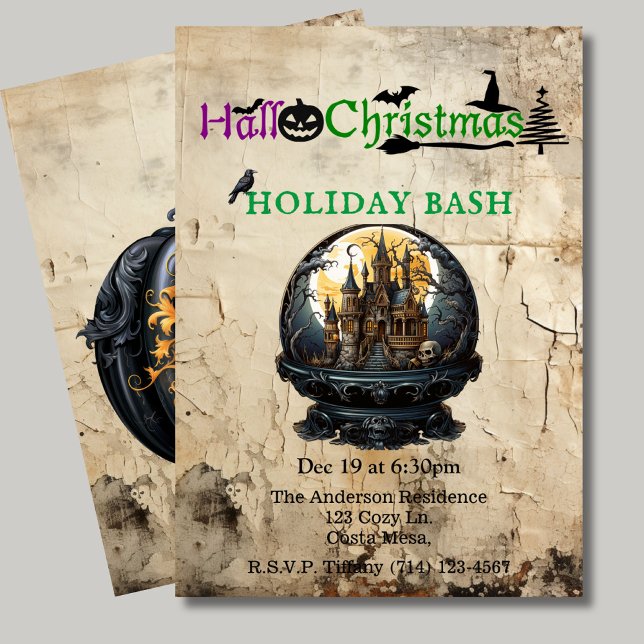 Convites Gótica House Hallo-Christmas Holiday Bash (Criador carregado)