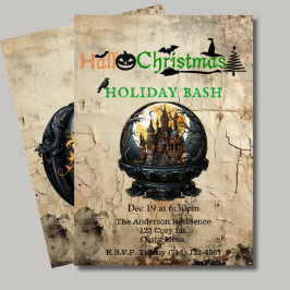 Convites Gótica House Hallo-Christmas Holiday Bash