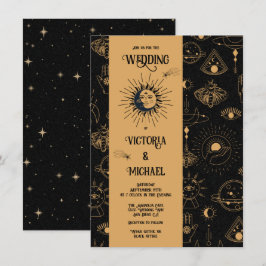 Convites Gótica Mystical Moon Stars Mth Dark Wedding Invit