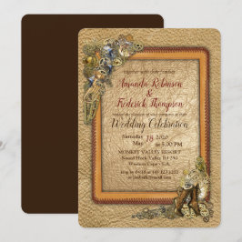 Convites Gótico - Casamento artesanal Steampunk