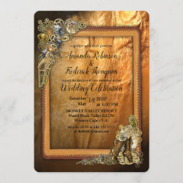 Convites Gótico - Casamento Steampunk Em Couro