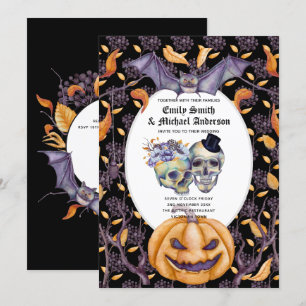 Convites Gótico de Flores Oranateiras Roxas de Câncer Gó