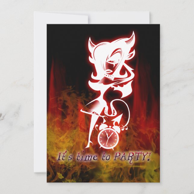 Convites Gótico Fantasy 16 Aniversário do Devil Girl (Frente)