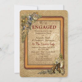 Convites Gótico - Festa de noivado Steampunk