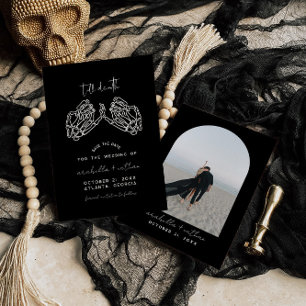 Convites Gótico Guardar A Data, Preto Guardar A Data Casame