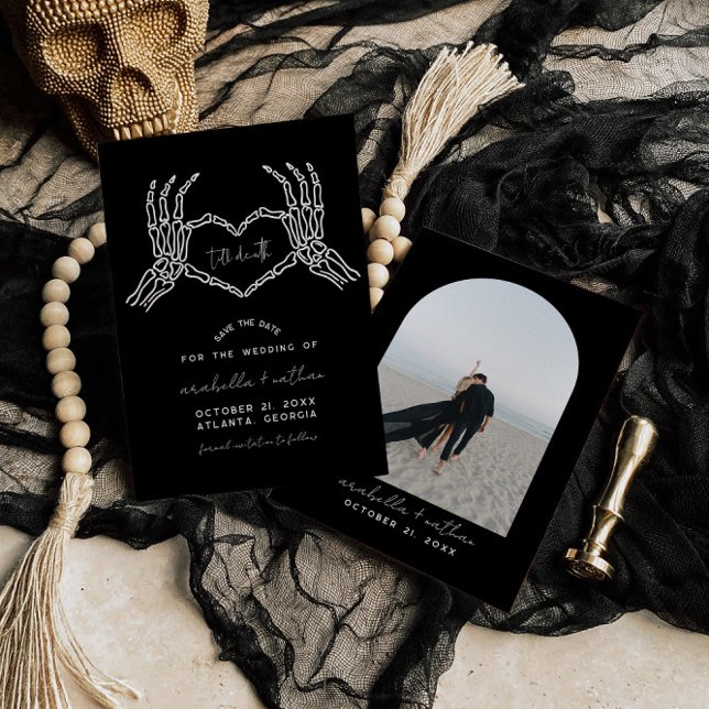 Convites Gótico Guardar A Data, Preto Guardar A Data Casame (Criador carregado)