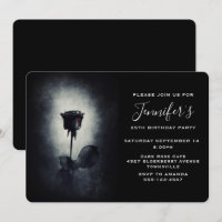 Gótico Negro Derrubando Rosa Sanguíneo Aniversário