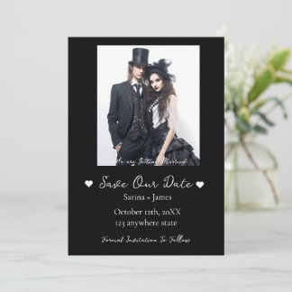 Convites Gótico Preto do Halloween Salve O Casamento Da Dat