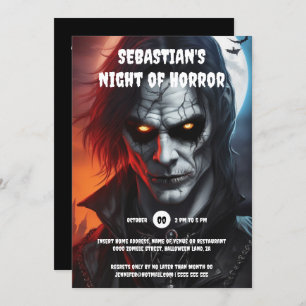 Convites Gótico vampiro brilhando olhos brilhando festa do 