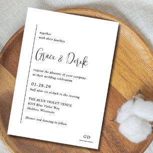 Convites Grace Black and White Modern Weds