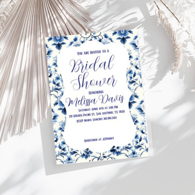 Convites Grace Chinoiserie Bridal Shower Invitation (Personalize this beautiful Grace Chinoiserie bridal shower invitation. )