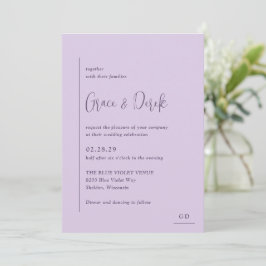 Convites Grace Lilac Modern Wedding
