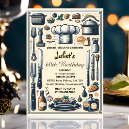 Convites Grace Mens Male janta adulto elegante 60 anos