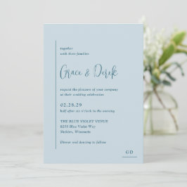 Convites Grace Muted Blue Modern Weds