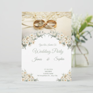 Convites Graceful Romance Wedding Invitation