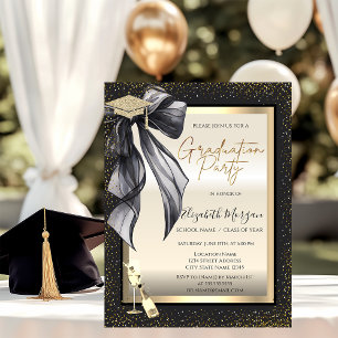 Convites Grad Cap,Black Taca Vinho Vidro,Confetti Sua Foto