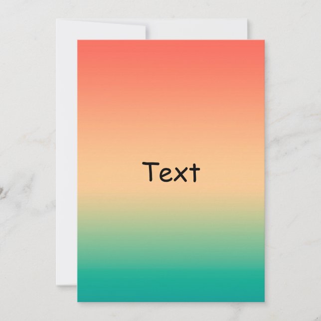 Convites Gradient ombre coral blush beige verde mole blurar (Frente)