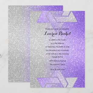 Convites Gradiente Espelhado Bar Mitzvah Roxo