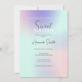 Convites Gradiente Roxo Púrpura do Pastel Rosa Elegante Mod