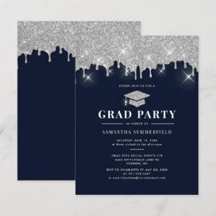 Convites Graduação 2022 Glitter Silver Sparkle Party - Form
