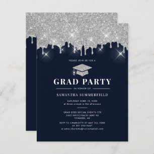 Convites Graduação 2022 Glitter Silver Sparkle Party - Form