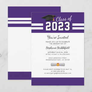 Convites Graduação 2025 Partido Simples Roxo