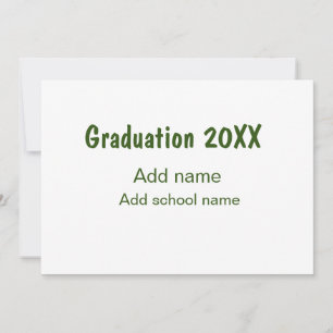 Convites Graduação 20XX acrescentar nome de ano escola verd