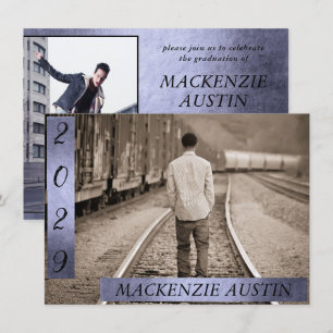 Convites Graduação 2 Foto   Púrpura sofisticada