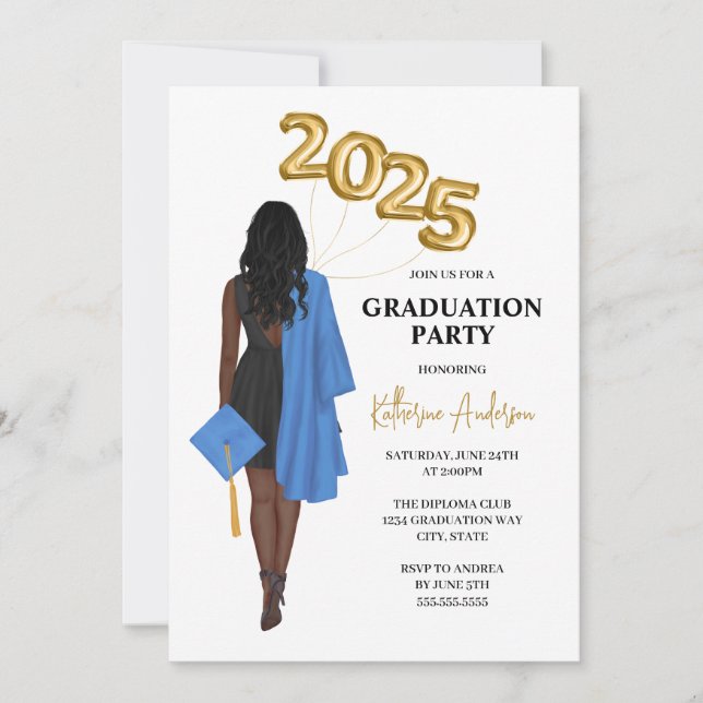 Convites Graduação afro-americana em 2025 (Frente)