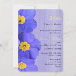 Convites Graduação bonito, elegante de flores de jardim azu
