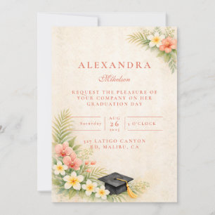 Convites Graduação Botânica Floral Tropical
