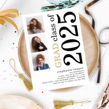 Graduação Branca 2023 com 3 fotos modernas