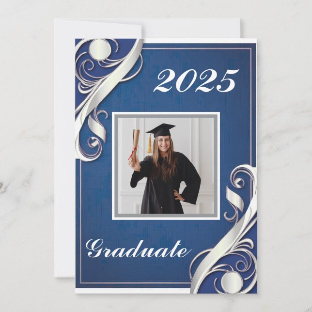 Convites Graduação branca azul 2025 (Frente)