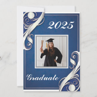 Convites Graduação branca azul 2025