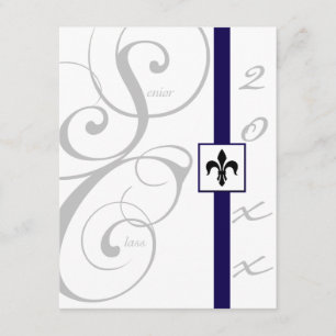 Convites Graduação branca e azul da fita de rolo